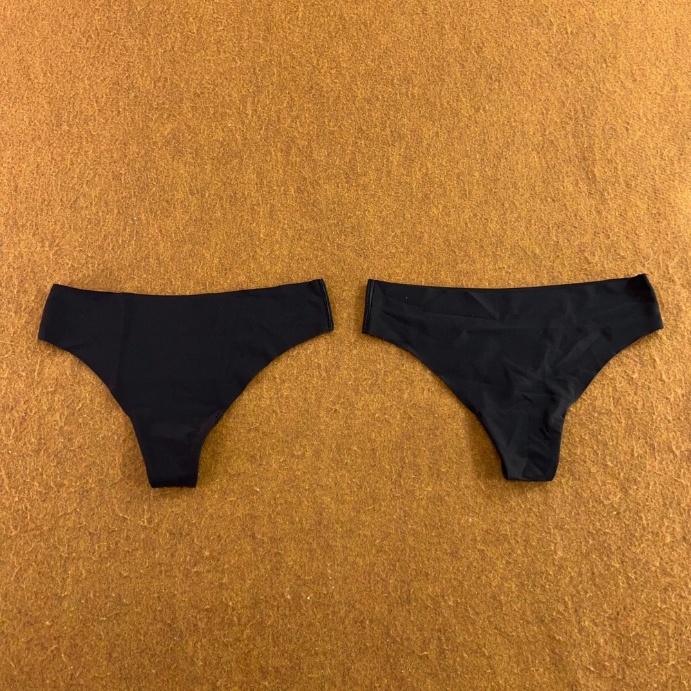 Under Armour Womens Small Black Essential Stretch No Show 2-Pack Thong Panty NWT
